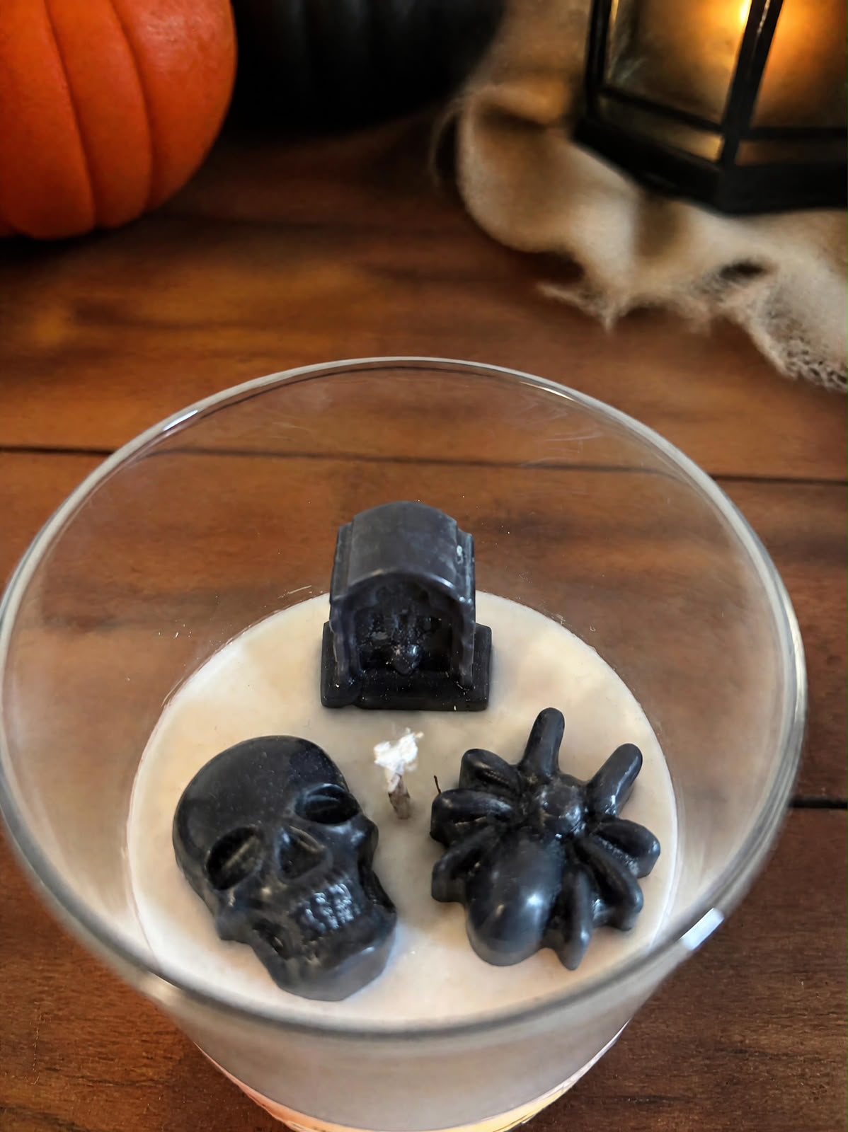Happy Halloween Candle, 200g, White/Black