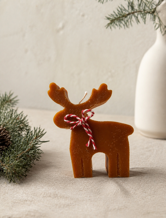 Reindeer Candle, Brown, 60g