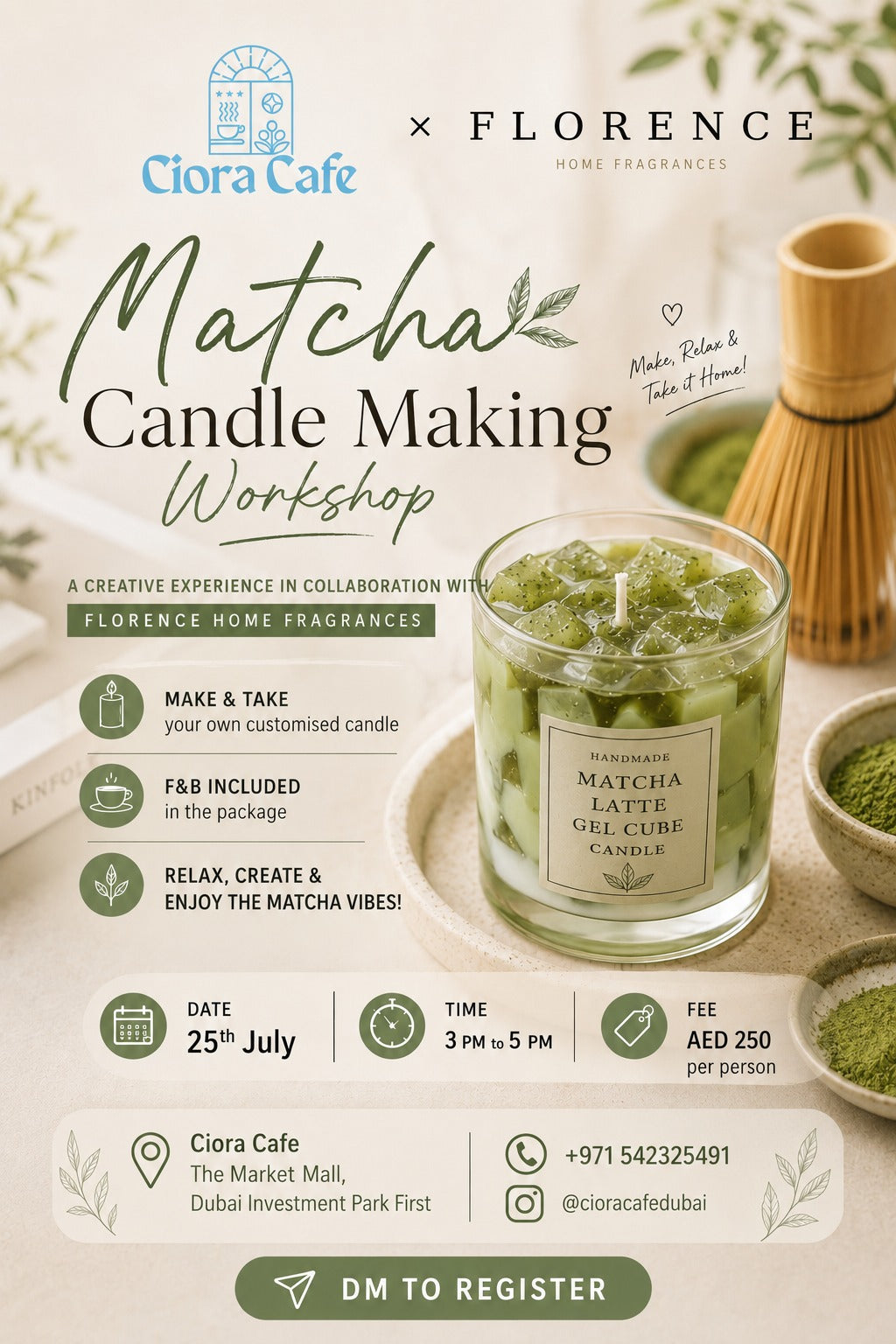 Matcha Candle Making Workshop-AED 250