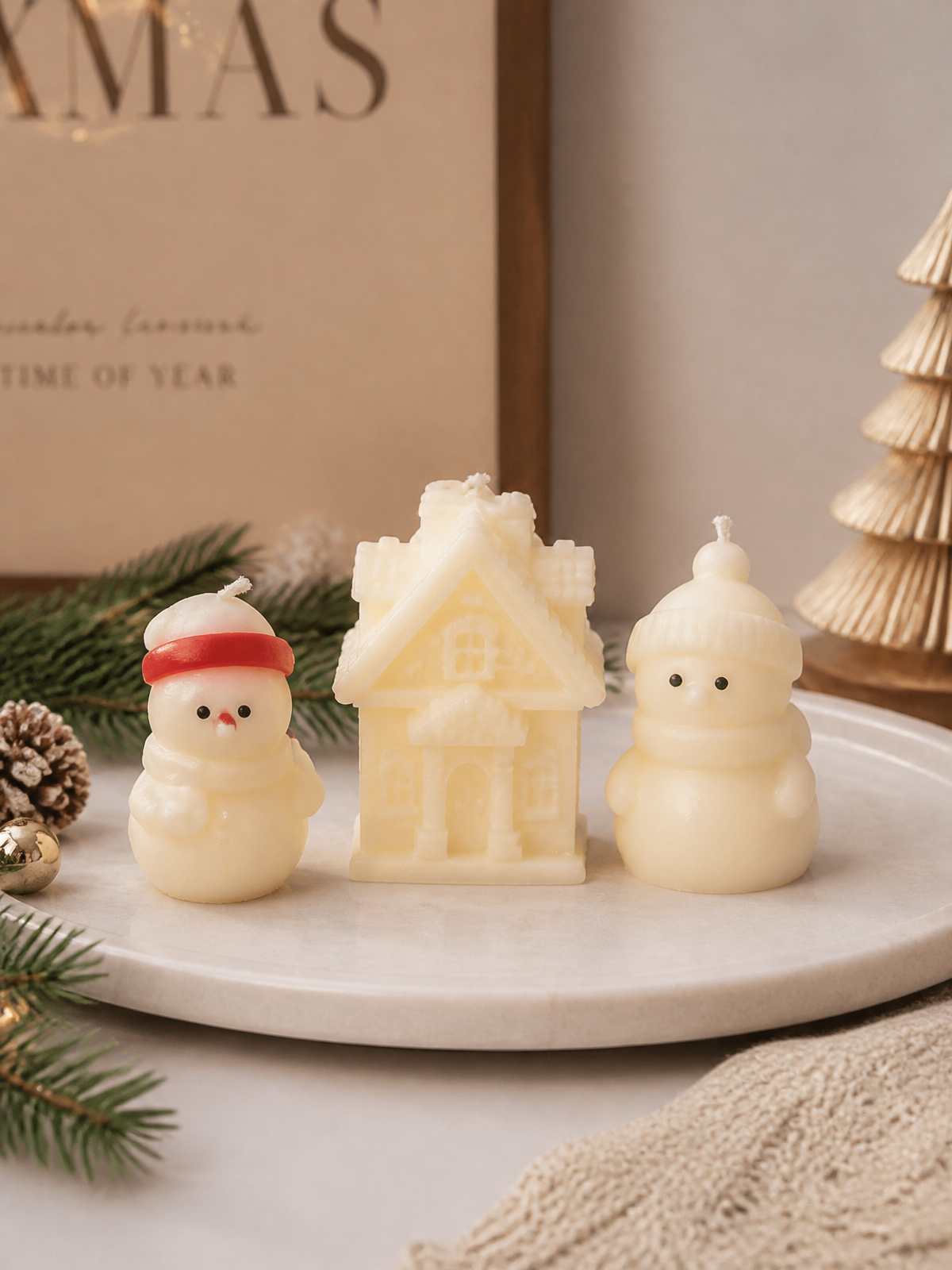 Christmas Village Candle Gift Set, Pack of 3