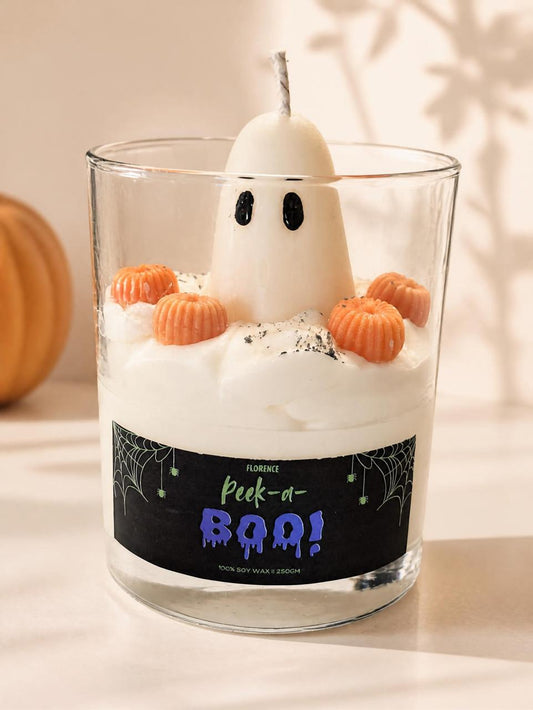 Halloween Peek-A-Boo Soy Wax Candle, 280g, White