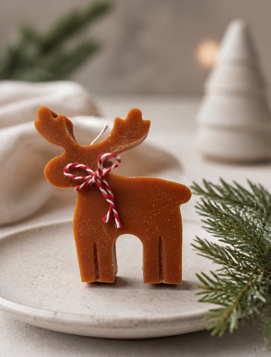 Reindeer Candle, Brown, 60g