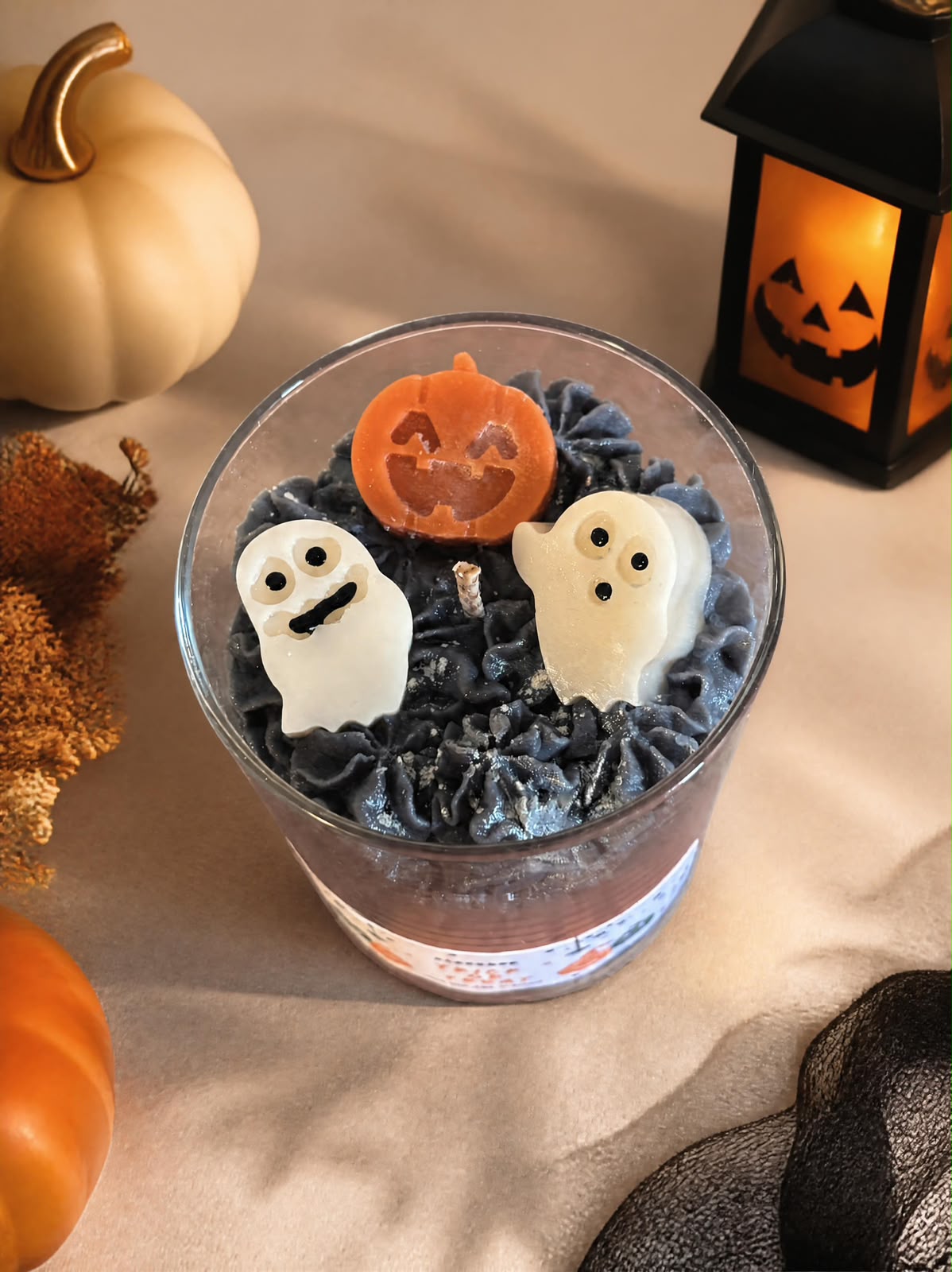 Trick or Treat Halloween Candle, 280, Orange/Black